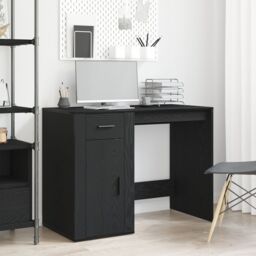 Berkfield Home Desk Black Oak 100x49x75 cm Engineered Wood - Size: 100 x 49 x 75 cm