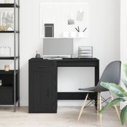 Berkfield Home Desk Black Oak 100x49x75 cm Engineered Wood - Size: 100 x 49 x 75 cm - thumbnail 4