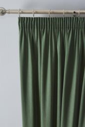 Fusion 'Dijon' Thermal & Blackout Fully Lined Pencil Pleat Curtains in Bottle Green - Size: 168 cm width x 229 cm drop - thumbnail 2