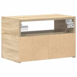 Berkfield Home Durable Wall-mounted Bedside Cabinet Sonoma Oak 45x26x28.5 cm in Light Tan - thumbnail 7