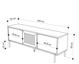 "Decortie New Inca' Modern TV Stand Unit 140cm for 50"" TVs in Light Oak - Size: 1 Pack" - thumbnail 5