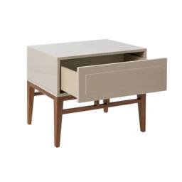 Angel Cerda Bedside Table, Beige Finish, Walnut Legs, 60 x 40 x 50 cm - thumbnail 5