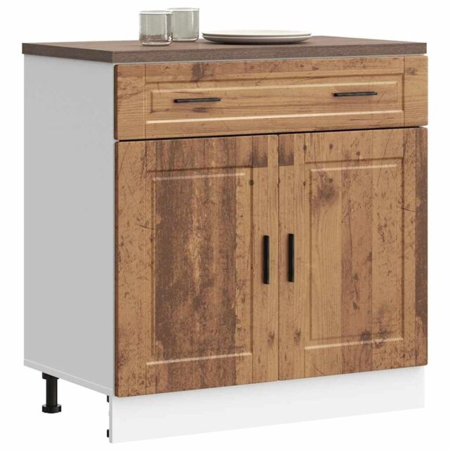 Berkfield Home Kitchen Base Cabinet¬†Porto Old Wood Engineered Wood in Brown - image 1