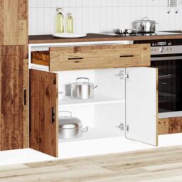 Berkfield Home Kitchen Base Cabinet¬†Porto Old Wood Engineered Wood in Brown - thumbnail 3