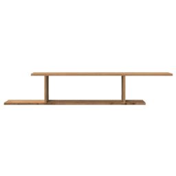 Berkfield Home Wall-Mounted TV Shelf Artisan Oak 125x18x23 cm Engineered Wood in Brown - Size: 125 x 18 x 23 cm - thumbnail 4
