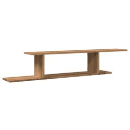 Berkfield Home Wall-Mounted TV Shelf Artisan Oak 125x18x23 cm Engineered Wood in Brown - Size: 125 x 18 x 23 cm - thumbnail 2