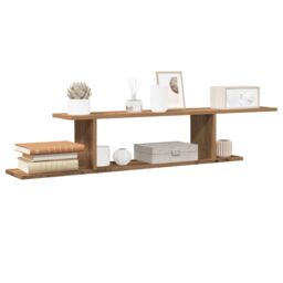 Berkfield Home Wall-Mounted TV Shelf Artisan Oak 125x18x23 cm Engineered Wood in Brown - Size: 125 x 18 x 23 cm - thumbnail 1