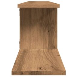 Berkfield Home Wall-Mounted TV Shelf Artisan Oak 125x18x23 cm Engineered Wood in Brown - Size: 125 x 18 x 23 cm - thumbnail 5