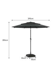H&O Direct Outdoor Garden Muti-Tier Umbrella with Crank & Fillable Stand in Dark Grey - thumbnail 6