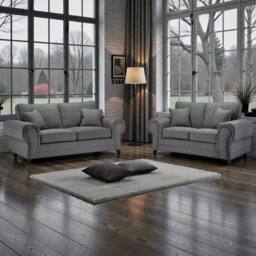 SNUG FURNITURE BIRMINGHAM LTD Wilcot 3+2 Grey Sofa Set Full-Back