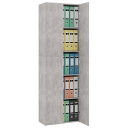 Berkfield Home Office Cabinet Concrete Grey 60x32x190 cm Engineered Wood - Size: 60 x 32 x 190 cm - thumbnail 4