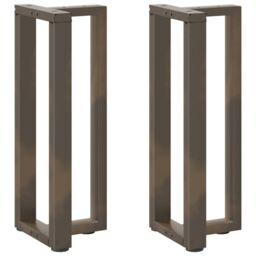 Berkfield Home Console Table Legs T-Shaped¬†2 pcs Natural Steel 38x25x(72-73) cm Steel in Black - thumbnail 1