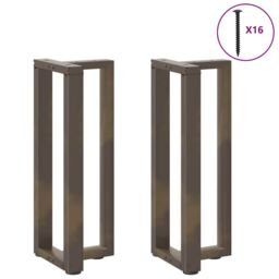 Berkfield Home Console Table Legs T-Shaped¬†2 pcs Natural Steel 38x25x(72-73) cm Steel in Black - thumbnail 3