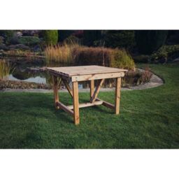 Churnet Valley Garden Furniture Ltd Valley Table - L86 x W99 x H75 cm - Flat Pack - Min. Assembly Required in Brown - thumbnail 2