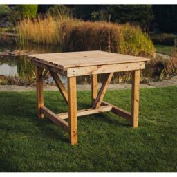 Churnet Valley Garden Furniture Ltd Valley Table - L86 x W99 x H75 cm - Flat Pack - Min. Assembly Required in Brown - thumbnail 4