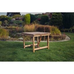 Churnet Valley Garden Furniture Ltd Valley Table - L86 x W99 x H75 cm - Flat Pack - Min. Assembly Required in Brown - thumbnail 3