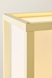 ValueLights Struttura Pastel Wooden Shelving Floor Lamp with Fabric Shade & Bulb in Yellow - thumbnail 4