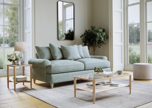 The Great Sofa Company Beatrice Large Sofa Faro Aqua in Blue