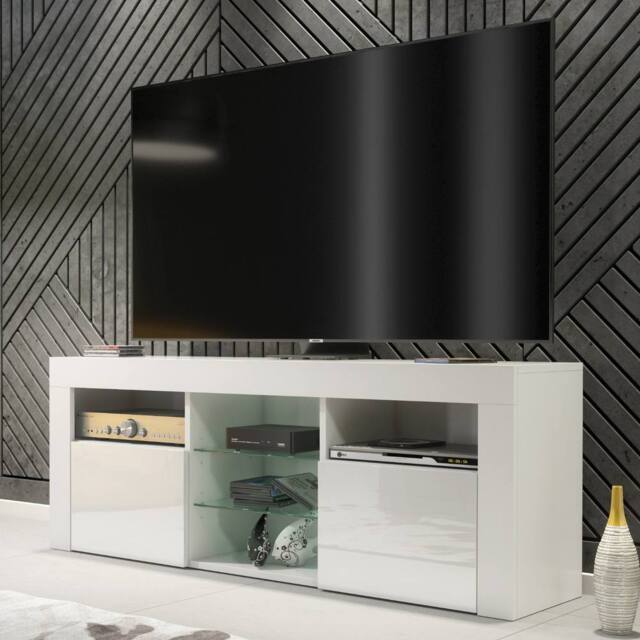 Creative Furniture Pulse TV Unit 145cm - White with Gloss Doors - image 1