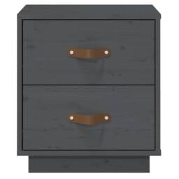 Berkfield Home Bedside Cabinets 2 pcs Grey 40x34x45 cm Solid Wood Pine - Size: 40 x 34 x 45 cm - thumbnail 7