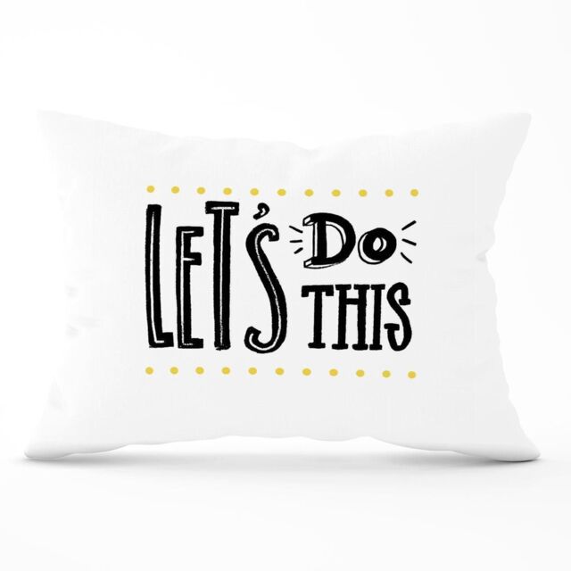 Warren Reed - Designer Let'S Do This Cushions in Black - Size: 60 cm x 60 cm - image 1