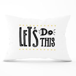 Warren Reed - Designer Let'S Do This Cushions in Black - Size: 60 cm x 60 cm - thumbnail 1