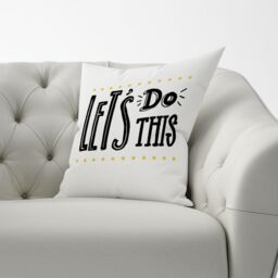 Warren Reed - Designer Let'S Do This Cushions in Black - Size: 60 cm x 60 cm - thumbnail 3