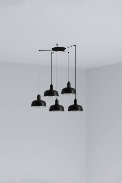 Netlighting Tatawin Small Cluster Pendant Ceiling Light Black Gloss Black 5x E27