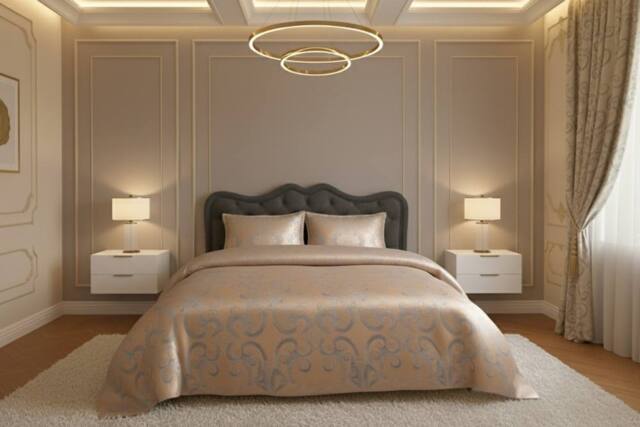 GAVENO CAVAILIA Lilliana Jacquard Duvet Cover Set in Gold - Size: Double