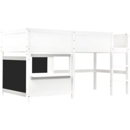 BTM Wooden Bunk Bed Single 90x190cm White with Shelf & Boards for Kids - Size: 90x190 cm - thumbnail 7