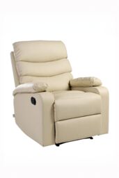 More4Homes Ashby Leather Recliner Armchair Sofa Home Lounge Chair in Cream - thumbnail 2