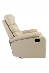 More4Homes Ashby Leather Recliner Armchair Sofa Home Lounge Chair in Cream - thumbnail 4