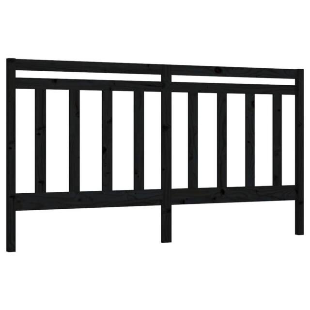 Berkfield Home Bed Headboard Black 206x4x100 cm Solid Wood Pine - Size: 206 x 4 x 100 cm - image 1