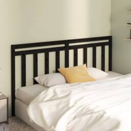 Berkfield Home Bed Headboard Black 206x4x100 cm Solid Wood Pine - Size: 206 x 4 x 100 cm - thumbnail 3