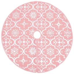 Berkfield Home Luxury Christmas Tree Skirt with Sock Pink 90 cm Fabric - thumbnail 3