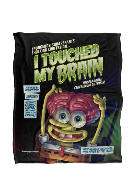 Spongebob Touched My Brain Silky Touch Super Soft Throw Blanket 152 X 127 cm in White - image 1