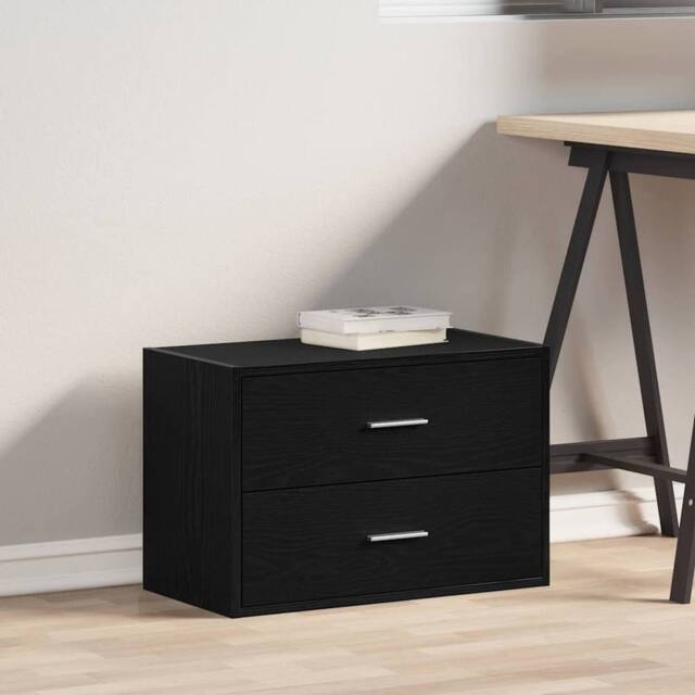 Berkfield Home Durable Cabinet with 2 Drawers Black Oak 60x31x40 cm Engineered Wood - Size: 60 x 31 x 40 cm - image 1