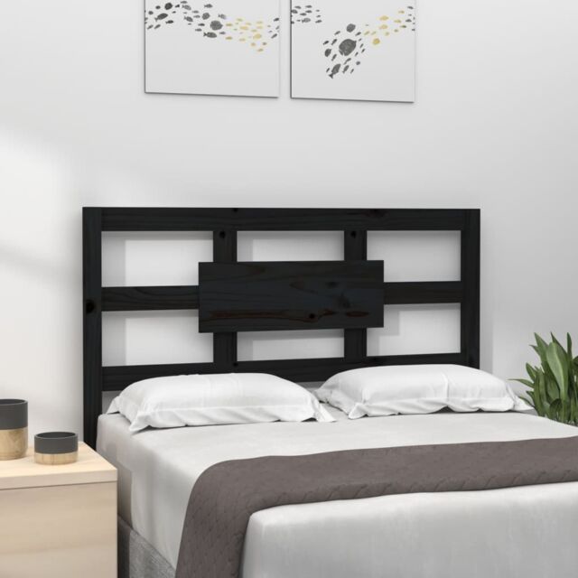 Berkfield Home Bed Headboard Black 95.5x4x100 cm Solid Wood Pine - image 1