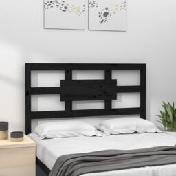 Berkfield Home Bed Headboard Black 95.5x4x100 cm Solid Wood Pine - thumbnail 3