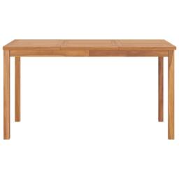 Berkfield Home Garden Dining Table 140x80x77 cm Solid Teak Wood in Brown - Size: 140 x 80 x 77 cm - thumbnail 2