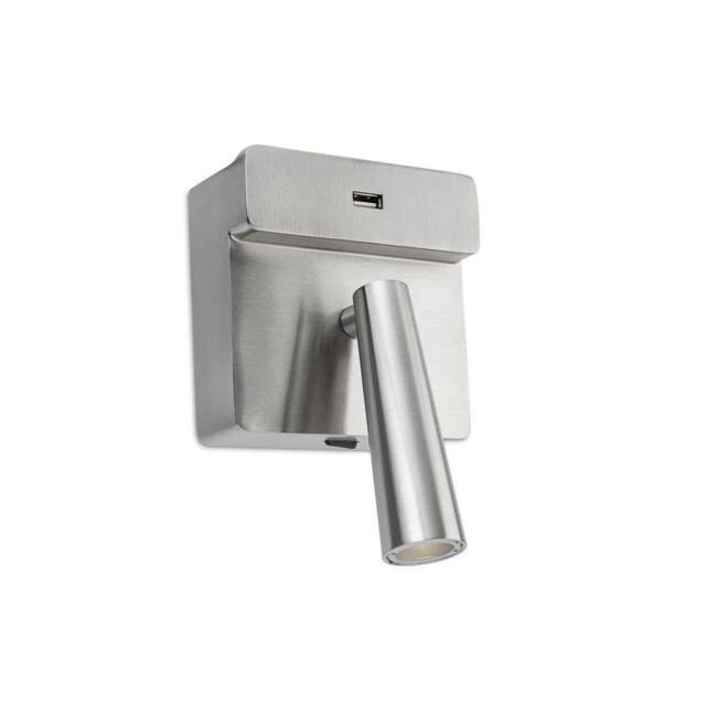 Netlighting Gamma LED Wall Reading USB Light Nickel 175lm 2700K in Grey - image 1