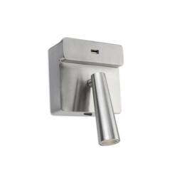 Netlighting Gamma LED Wall Reading USB Light Nickel 175lm 2700K in Grey - thumbnail 1