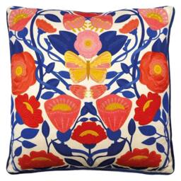 Nina Pace May Floral Filled Cushion in Red - thumbnail 1