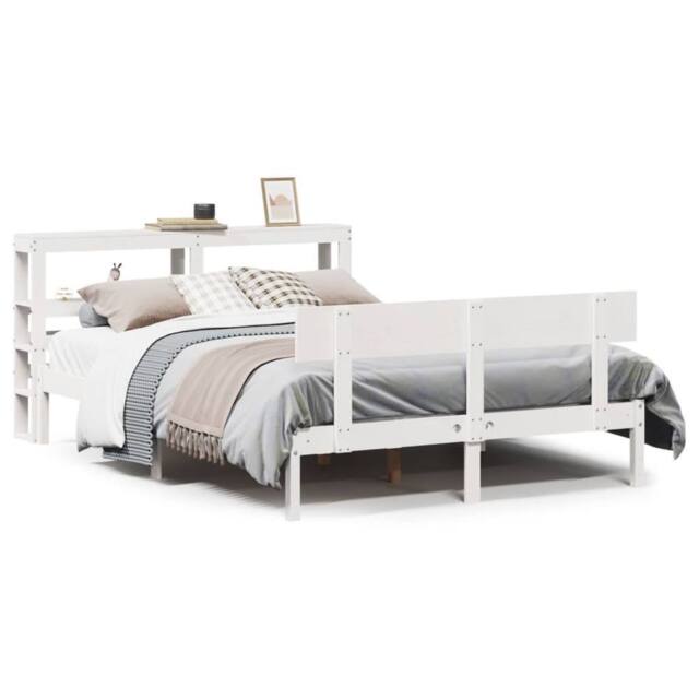 Berkfield Home Bed Frame without Mattress White 120x200 cm Solid Wood Pine - Size: Small Double - image 1