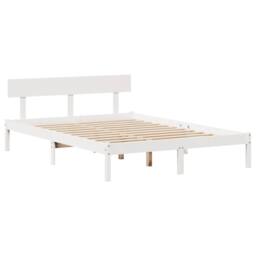 Berkfield Home Bed Frame without Mattress White 120x200 cm Solid Wood Pine - Size: Small Double - thumbnail 8