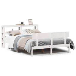 Berkfield Home Bed Frame without Mattress White 120x200 cm Solid Wood Pine - Size: Small Double - thumbnail 1