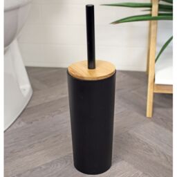 Showerdrape Sonata Black & Bamboo 4 Piece Bathroom Accessory Set - thumbnail 2