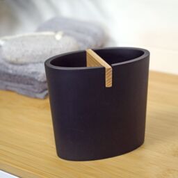 Showerdrape Sonata Black & Bamboo 4 Piece Bathroom Accessory Set - thumbnail 5