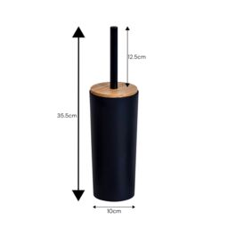 Showerdrape Sonata Black & Bamboo 4 Piece Bathroom Accessory Set - thumbnail 6