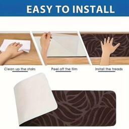 SPETLEK 15 Pcs Non-Slip Stair Pads for Home Safety & Decor Brown - thumbnail 5